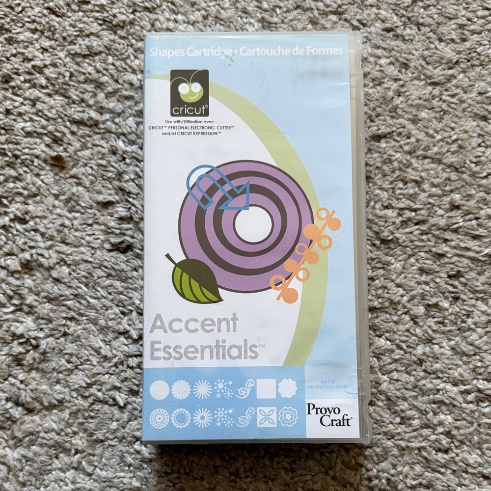 Cricut Accent Essentials Shapes Cartridge - Blue and Purple